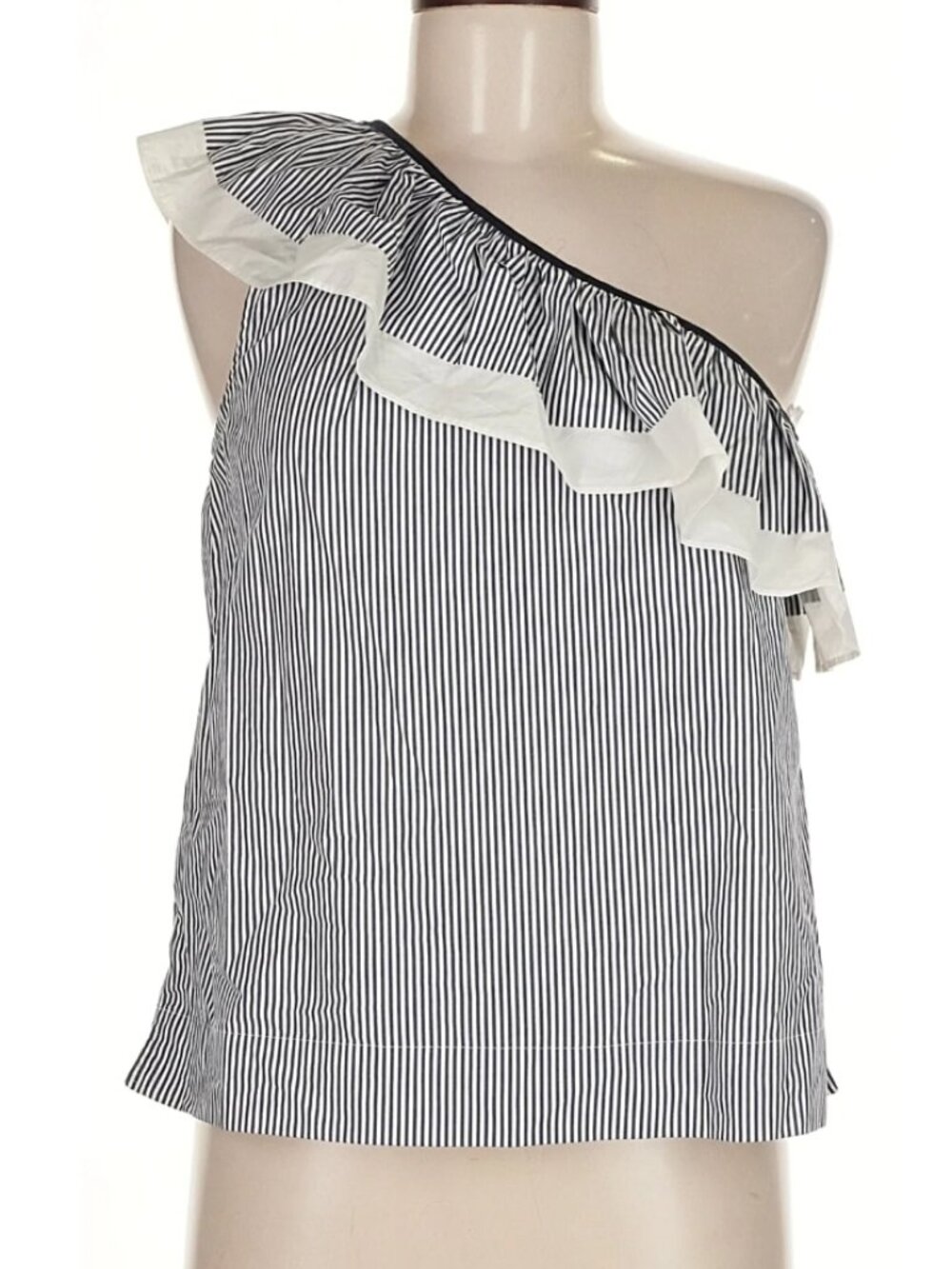 J.Crew Striped One Shoulder Ruffle Top - Picture 3 of 16